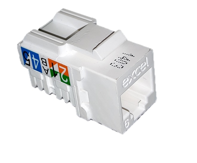 Conector Hembra RJ45 UTP Categoria 6 Keystone blanco EXCEL 100-215