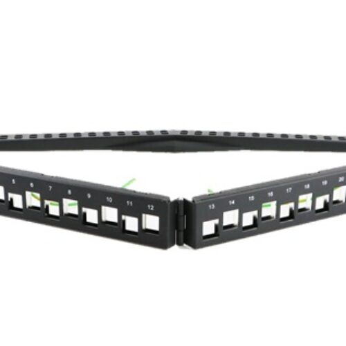 PANEL 24 RJ45 EXCEL NETWORKING VACIO “V” NEGRO 1U