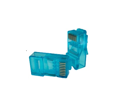 CONECTOR RJ45 MACHO CAT6 SIN GUIA AZUL PK100