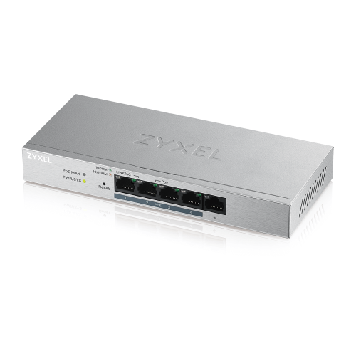 SWITCH 5 PUERTOS GIGABIT PoE+ WEBMANAGED SWITCH, 4x PoE, 60 Watt