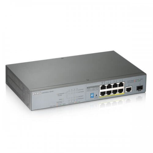 Switch, 10 Puertos, no gestionado, CCTV PoE , long range, 130W PoE