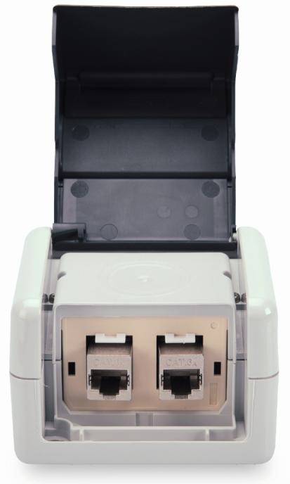 ROSETA DE SUPERFICIE PARA 1 O 2 RJ45