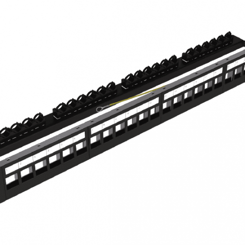 PANEL 19″ 24 RJ45 CAT6 VACIO BARPA NEGRO 1U